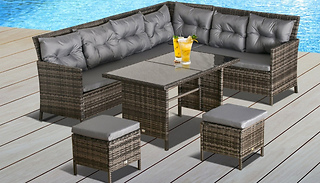 8-Seater Rattan Sofa Set With Coffee Table