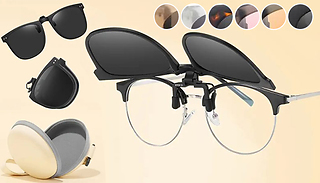 Clip-On Foldable Sunglasses Lenses with Case - 6 Colours