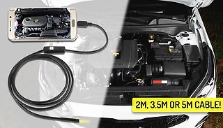 Flexible Endoscope Camera With Smartphone Connectivity - 3 Sizes