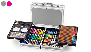 145-Piece Pencil & Paint Set with Aluminium Case - 2 Colours
