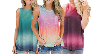 Gradient Print Vest Top - 3 Colours & 6 Sizes