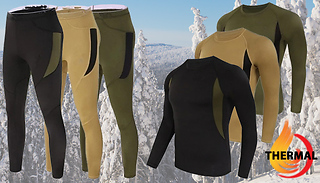 Men's Thermal Long John & Long-Sleeved Top Set - 3 Colours & 5 Sizes
