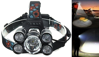 Power 5-LED 1500LM Headlamp with Adjustable Zoom - 2 Colours