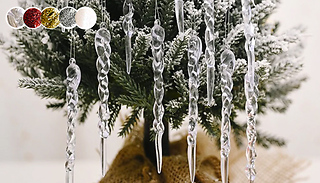 12 or 24-Pack Icicle Christmas Tree Decoration - 5 Colours