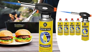 Butane Blow Torch with 4x Replacement Canisters