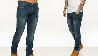 Men's Enzo Slim Fit Stretch Denim Jeans in Light Blue - 28 Sizes