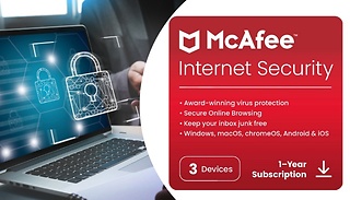 McAfee Internet Security 2023 - 1 or 3 Devices, 1 or 2 Years Protectio ...