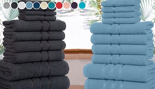 10pc Egyptian Cotton Premium Towels - 7 Colours