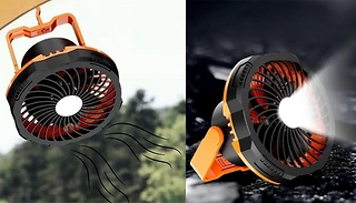 Portable Camping Fan with LED Lamp