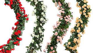 5 or 10 Pack Rose Garlands Floral Ivy Decorations - 5 Colours