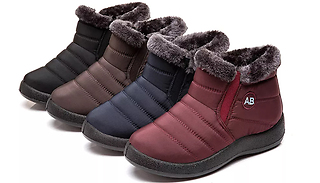 Waterproof Lightweight Faux Fur-Lined Winter Boots - 4 Colours & 8 Siz ...