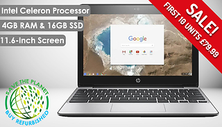 HP Chromebook G5 11.6-Inch Intel Celeron N3060 16GB SSD 4GB RAM
