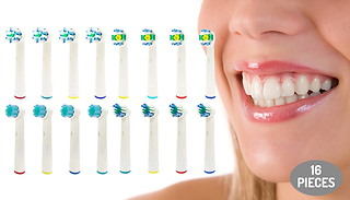 16-Pack of Oral-B Toothbrush Compatible Replacement Heads - 4 Designs!