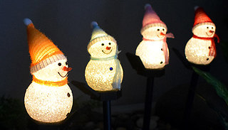 Solar-Powered Snowman Garden Lamp - 4 Colours