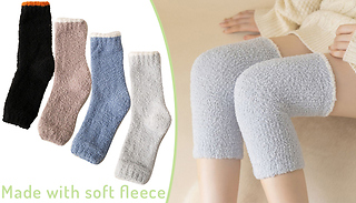 Coral Fleece Knee Pads and Leg Warmers - 4 Colours