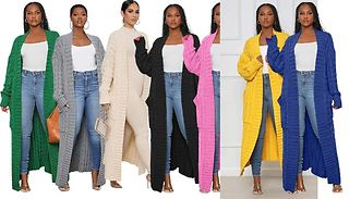 Women's Extra Long Ankle Length Cardigan - 7 Colours, 5 Sizes