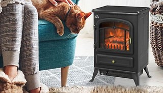 HOMCOM Freestanding Electric Vintage Style Log Burner