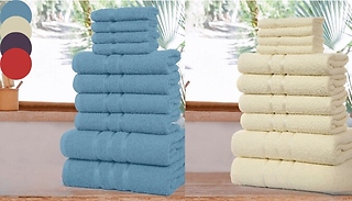 10pc Egyptian Cotton Premium Towels - 4 Colours