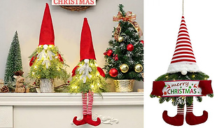 Light Up Gnome Christmas Wreath - 3 Styles