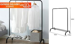 Heavy Duty Metal Clothes Rail with Shelf