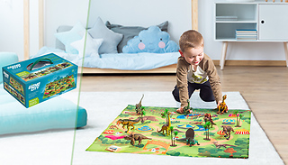Dinosaur Play Set with Mat and 9 Dinosaurs