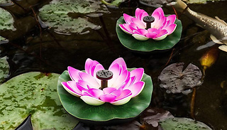 Solar Powered Lotus Lily Water Feature Light 