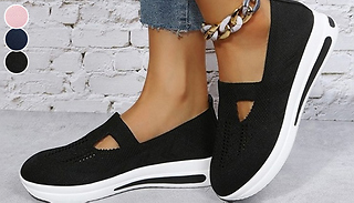 Casual Breathable Woven Slip-On Platform Shoes - 3 Colours & 8 Sizes