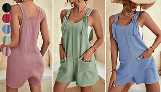 Sleeveless Loose Fit Pocket Playsuit - 5 Colours & 5 Sizes