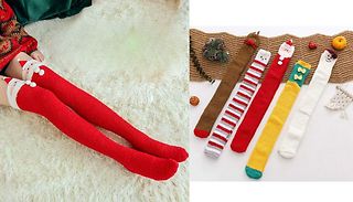 Over the Knee Christmas Socks - 5 Colours