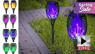 1-12 Solar LED Flickering Flame Torch Lights – 4 Colours