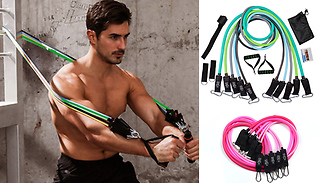 11 Piece Resistance Bands Fitness Pull Up Set - 2 Weight options