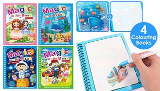 4x Children's Magic Water Drawing Educational Books