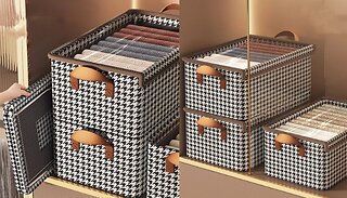 Stackable Fabric Storage Box with Cover - 3 Sizes