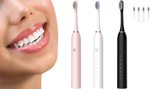 Sonic Cross Action Electric Toothbrush + 4 Heads - 3 Colours