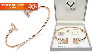 Genuine Diamond Rose Gold Bangle