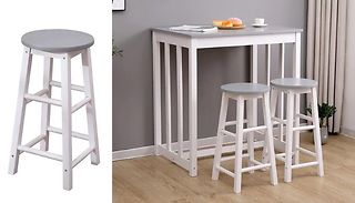 Breakfast Bar Table Set with 2 Stools 