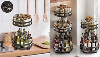 Space-Saving Rotating Stainless Steel Organiser - Up to 3 Tiers!