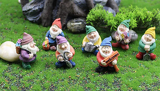 7 Piece Mini Resin Garden Gnome Collection