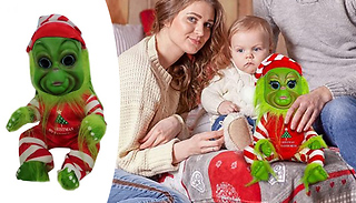 Plush Green Christmas Monster Doll