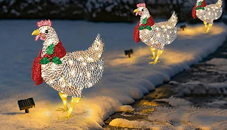  Christmas Light-Up Chicken with Scarf Decoration