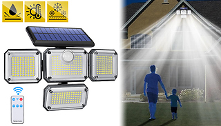 Solar-Powered LED Outdoor Wall Lamp With Motion Sensor