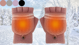 USB-Heated Half-Finger Mittens - 4 Colours 