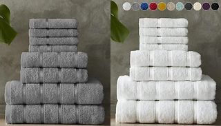 8-Piece Boston Cotton Towel Set - 11 Colours 