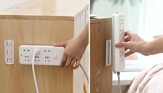 4 Piece Self-Adhesive Wall Mounted Socket Organiser - 4 Colours