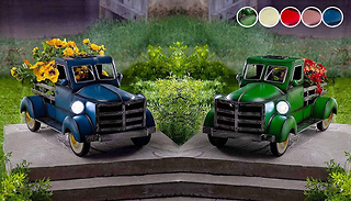 Retro Style Pickup Truck Plant Pot with Optional Lights - 5 Colours