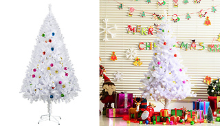 5.9ft Artificial Christmas Tree With White Ornaments