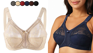 Lace Non-Wired Full-Cup Bra - 14 Sizes & 6 Colours