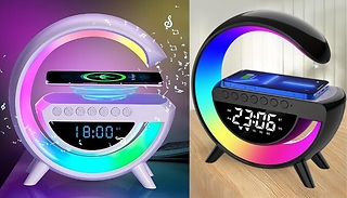 G Shaped Wireless Charger Speaker & Lamp - 2 Sizes, 2 Colours