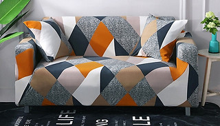Geometric-Print Elasticated Sofa Protector - 3 Sizes 