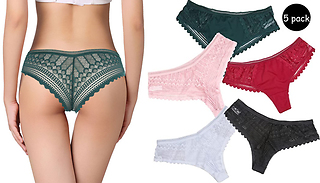 5-Pack Women's Lace Knickers - 4 Sizes